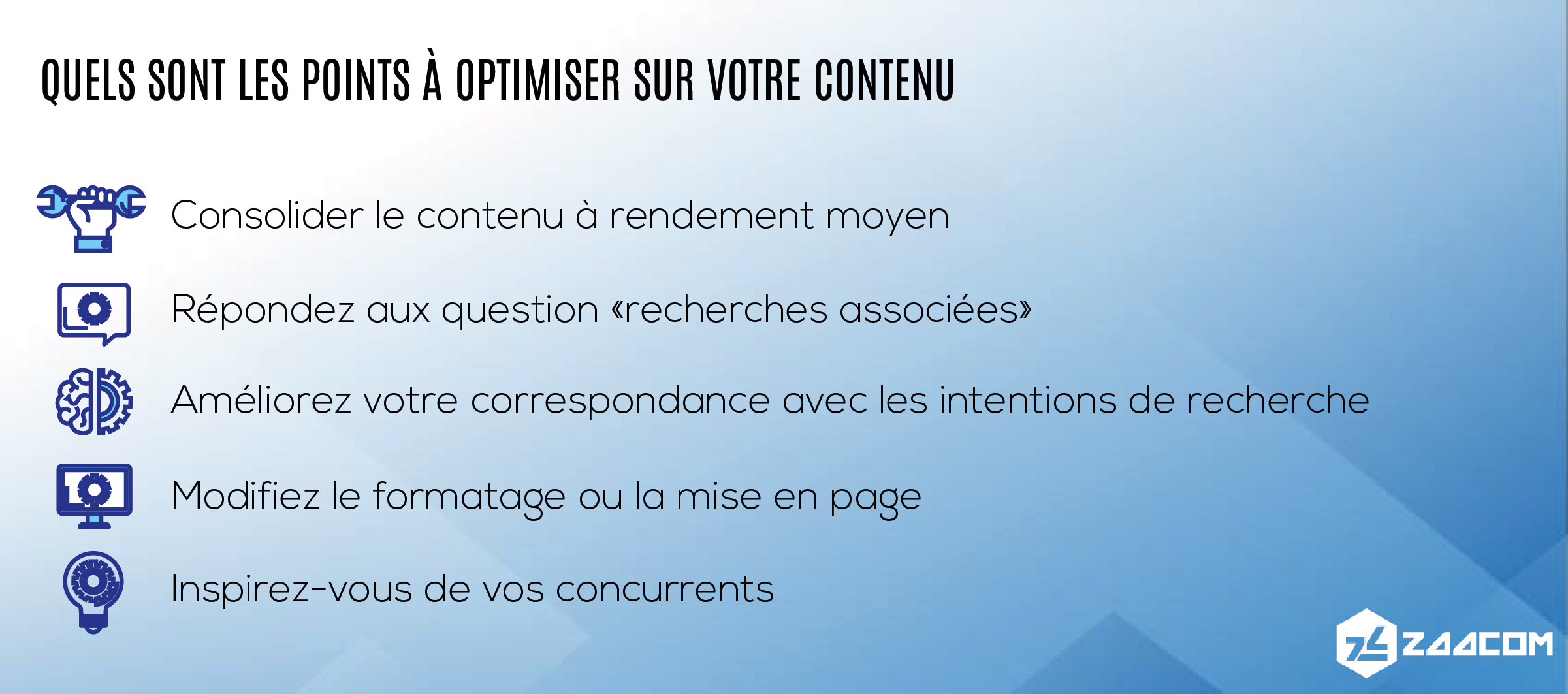 optimisations sur votre contenu