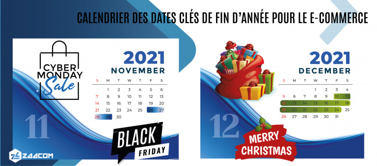 Calendrier des dates clés de fin d'année pour le e-commerce