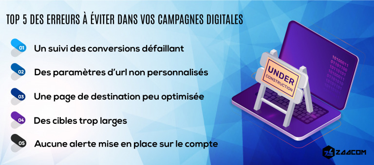 top 5 des erreurs a éviter dans vos campagnes digitales